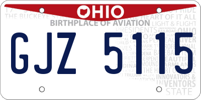 OH license plate GJZ5115