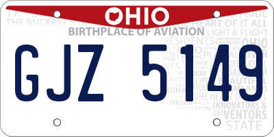 OH license plate GJZ5149