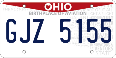 OH license plate GJZ5155