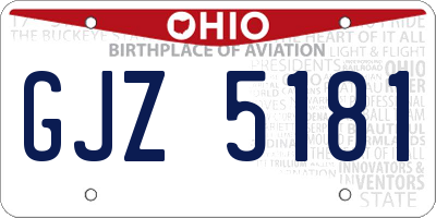 OH license plate GJZ5181