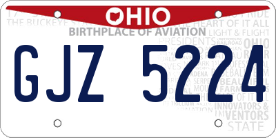 OH license plate GJZ5224