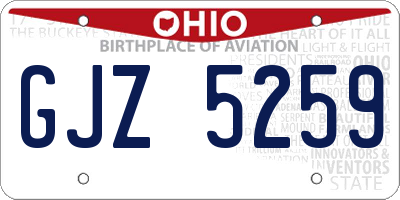 OH license plate GJZ5259