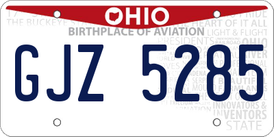 OH license plate GJZ5285
