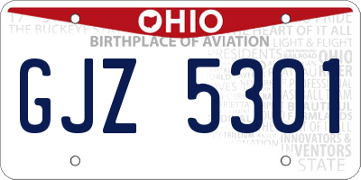 OH license plate GJZ5301