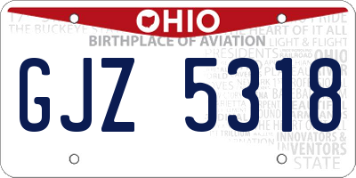 OH license plate GJZ5318