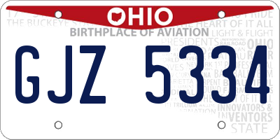 OH license plate GJZ5334