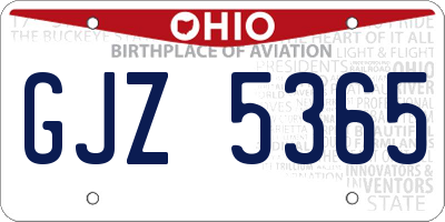 OH license plate GJZ5365