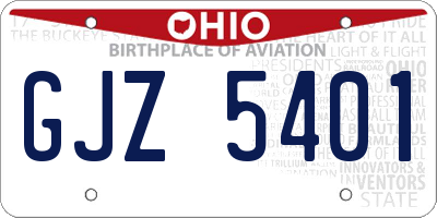 OH license plate GJZ5401