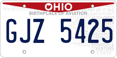 OH license plate GJZ5425