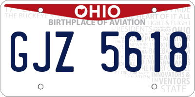 OH license plate GJZ5618