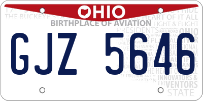 OH license plate GJZ5646