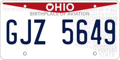 OH license plate GJZ5649