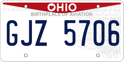OH license plate GJZ5706
