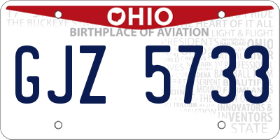 OH license plate GJZ5733
