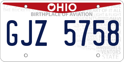 OH license plate GJZ5758