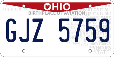 OH license plate GJZ5759