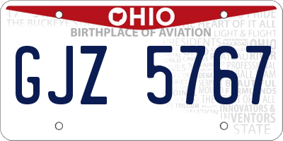 OH license plate GJZ5767