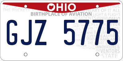 OH license plate GJZ5775