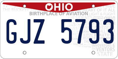 OH license plate GJZ5793