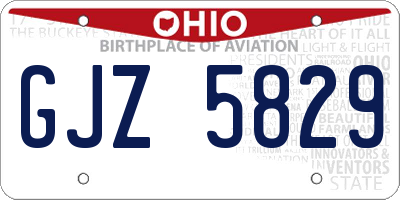 OH license plate GJZ5829