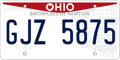 OH license plate GJZ5875