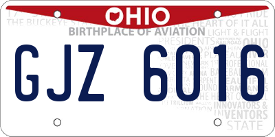 OH license plate GJZ6016