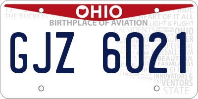 OH license plate GJZ6021