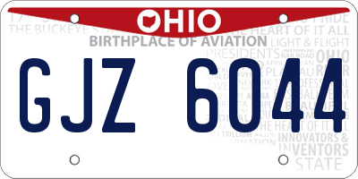 OH license plate GJZ6044