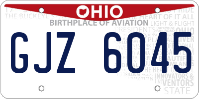OH license plate GJZ6045