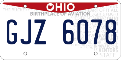 OH license plate GJZ6078