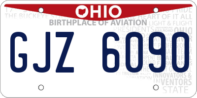 OH license plate GJZ6090