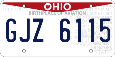 OH license plate GJZ6115