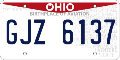 OH license plate GJZ6137