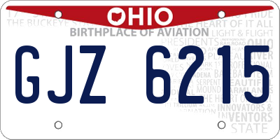 OH license plate GJZ6215