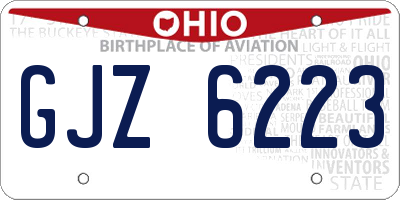 OH license plate GJZ6223