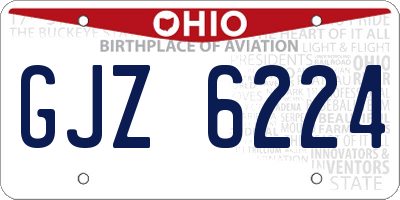OH license plate GJZ6224