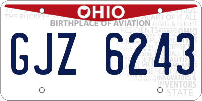 OH license plate GJZ6243