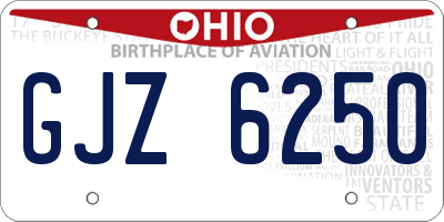 OH license plate GJZ6250