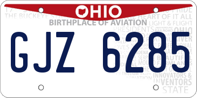 OH license plate GJZ6285