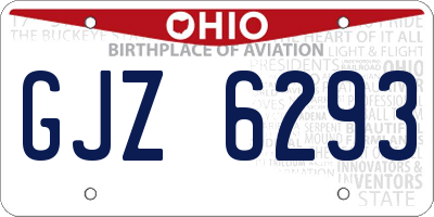OH license plate GJZ6293