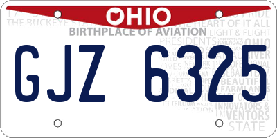 OH license plate GJZ6325