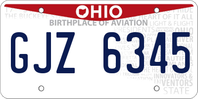 OH license plate GJZ6345