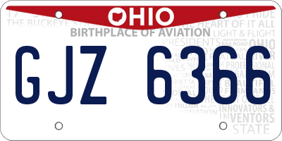 OH license plate GJZ6366