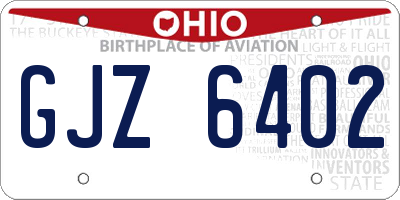 OH license plate GJZ6402