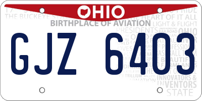 OH license plate GJZ6403