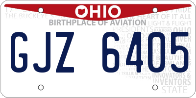 OH license plate GJZ6405