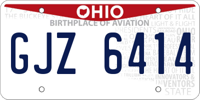 OH license plate GJZ6414