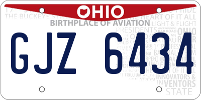 OH license plate GJZ6434