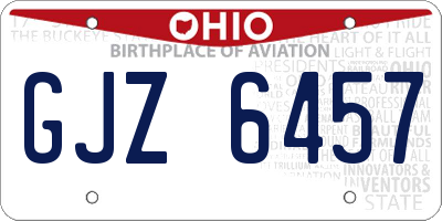 OH license plate GJZ6457