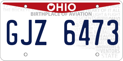 OH license plate GJZ6473